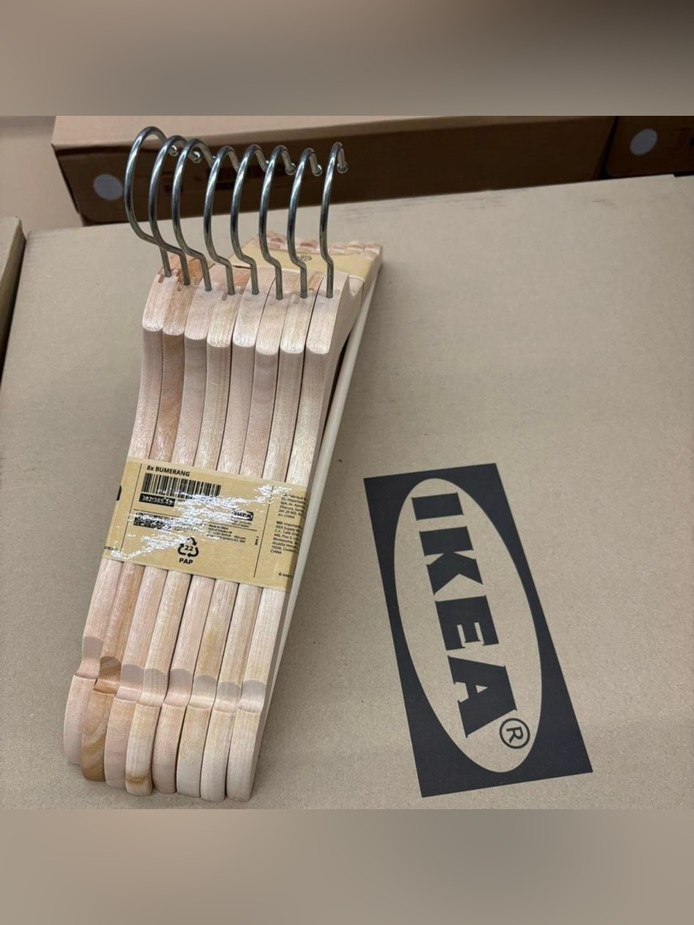 IKEA Natural Wood Hangers - 8-Pack new clo